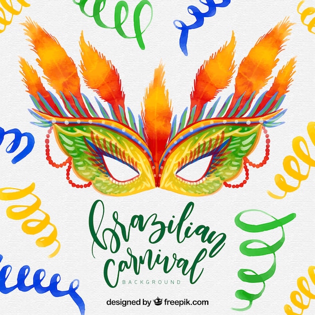 Vecteur gratuit aquarelle fond de carnaval brésilien
