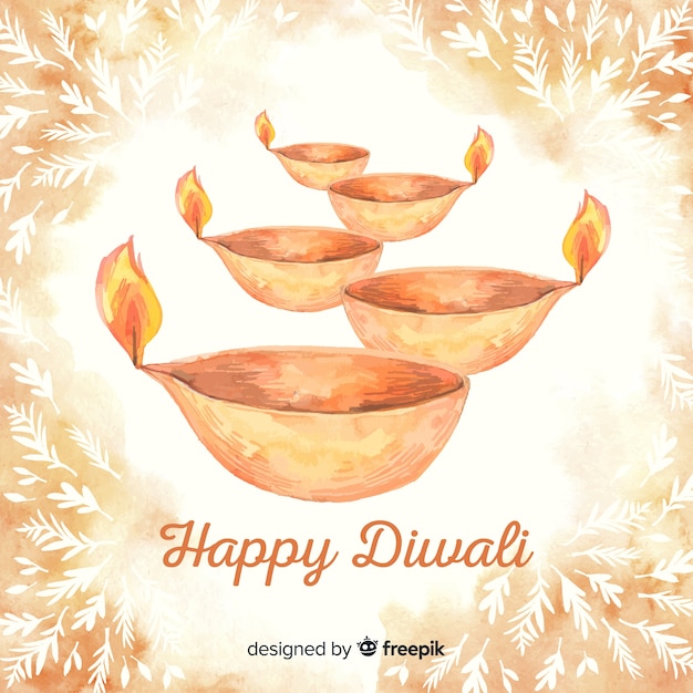 Aquarelle Fond De Diwali Heureux