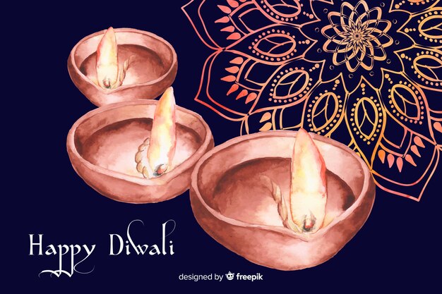 Aquarelle fond de diwali