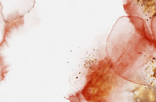 Aquarelle avec fond d'encre splash doré