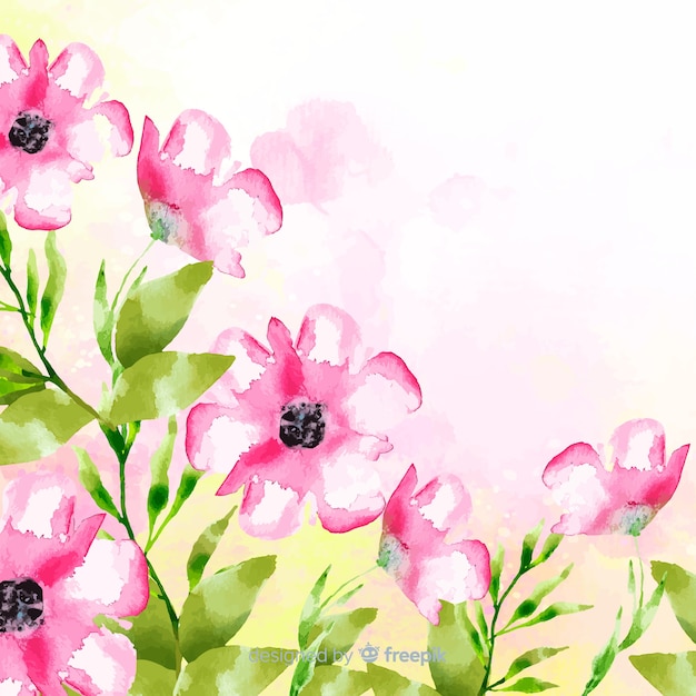 Aquarelle fond floral avec espace de copie