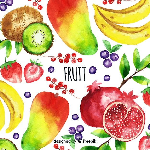 Aquarelle Fond De Fruits Et Légumes