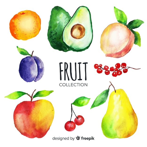 Aquarelle fond de fruits et légumes