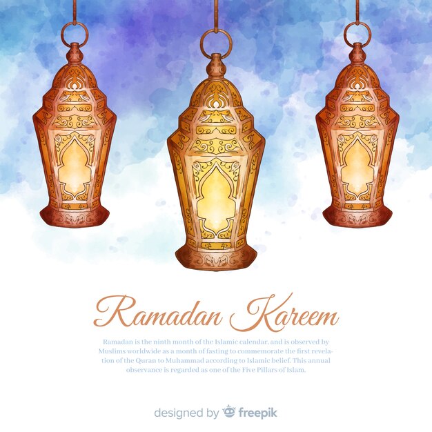 Aquarelle fond de ramadan