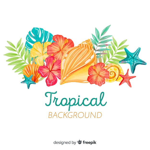 Aquarelle Fond Tropical