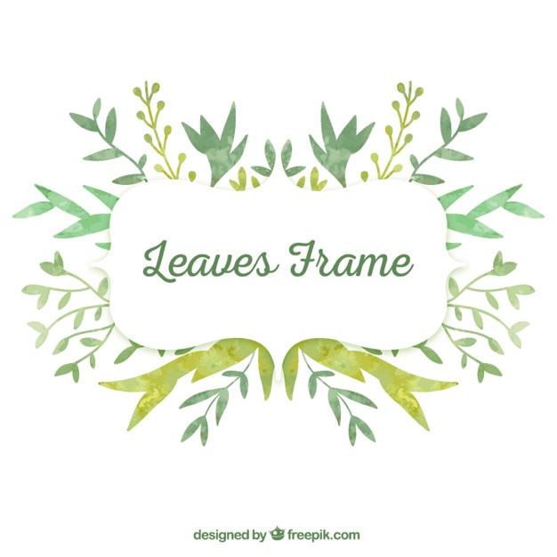 Aquarelle Leaves Frame