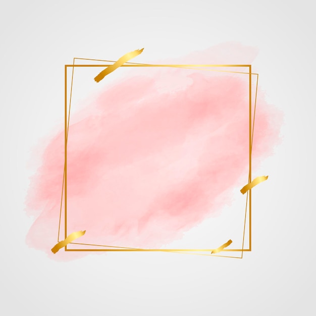 Aquarelle pastel avec un cadre doré