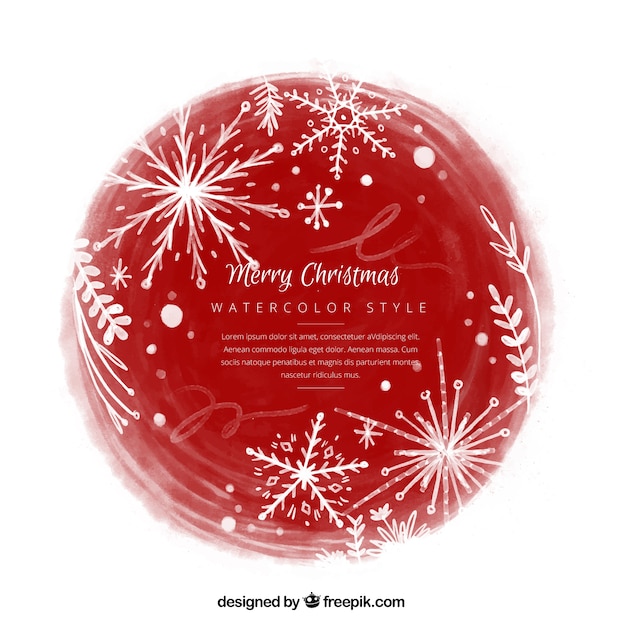 aquarelle Red christmas ball fond