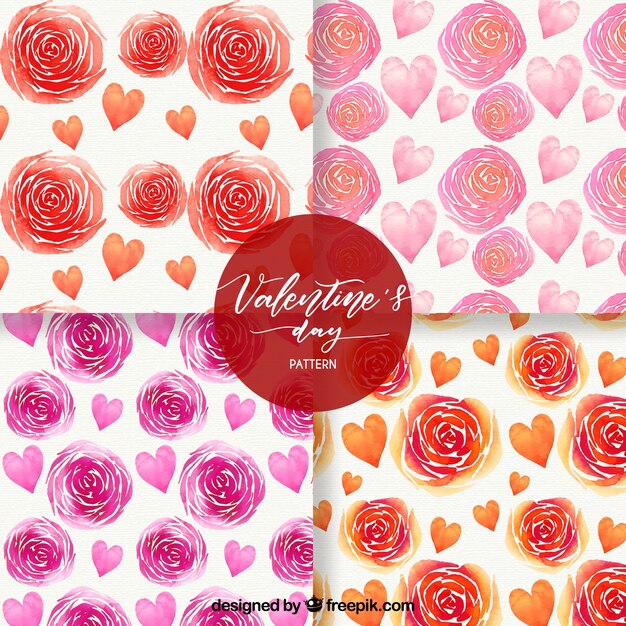 Aquarelle Saint Valentin collection de modèles