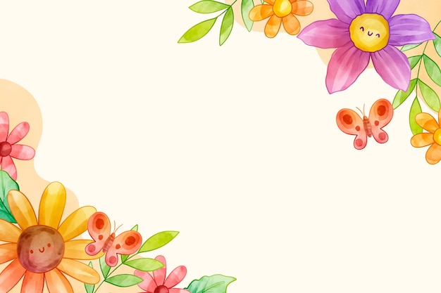 Vecteur gratuit aquarelle spring floral background