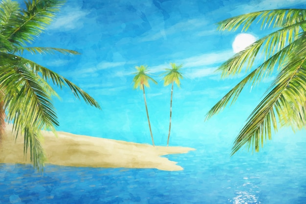 Vecteur gratuit aquarelle summer background