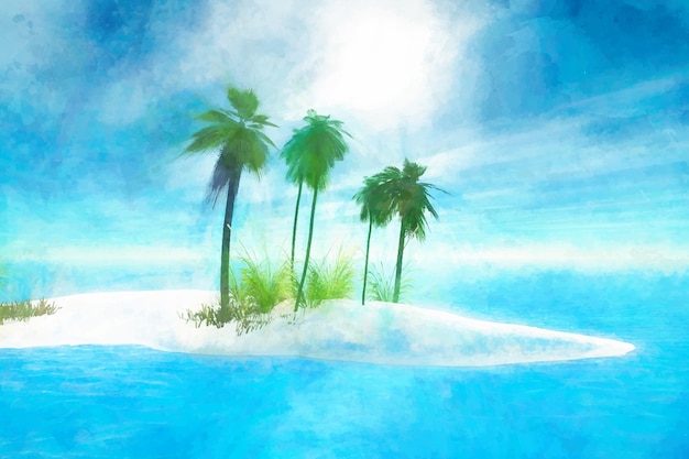 Vecteur gratuit aquarelle summer background