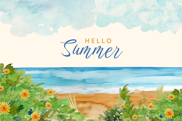 Vecteur gratuit aquarelle summer background