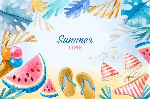 Vecteur gratuit aquarelle summer background