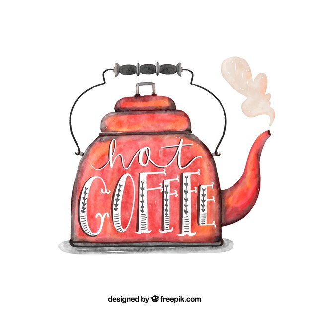 aquarelle Vintage coffeepot fond