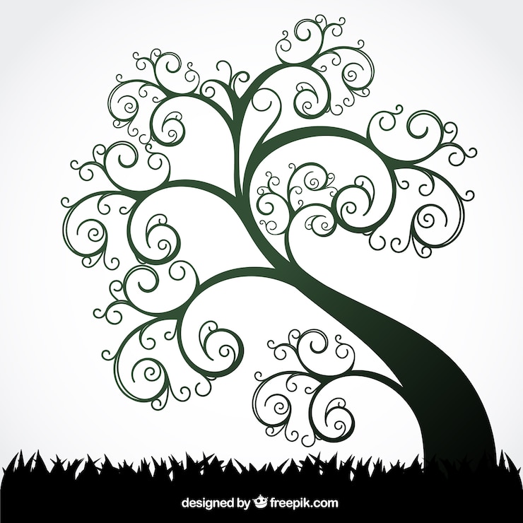 Vecteur gratuit arbre tourbillon d&#39;été