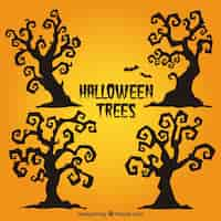 Vecteur gratuit arbres halloween résumé