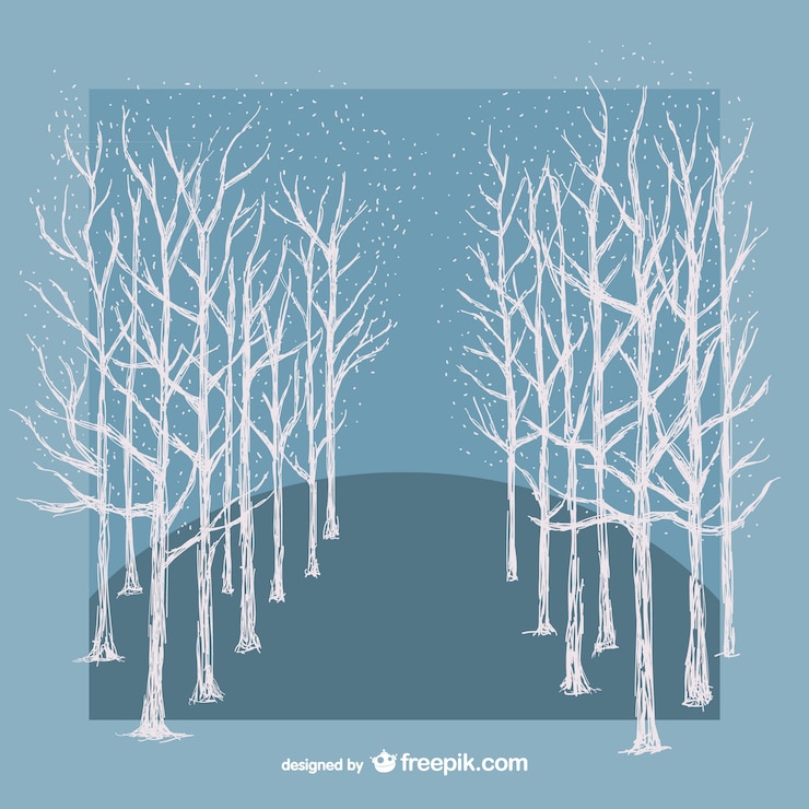 Vecteur gratuit arbres d&#39;hiver blanc vecteur