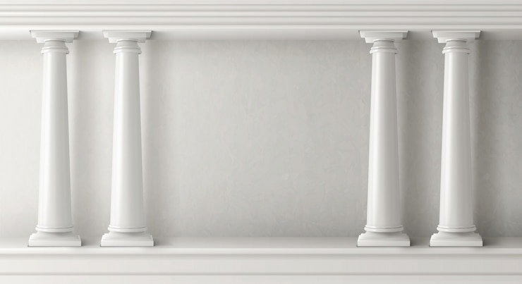 Vecteur gratuit architecture grecque antique avec piliers blancs