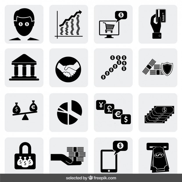 Vecteur gratuit l&#39;argent icons collection