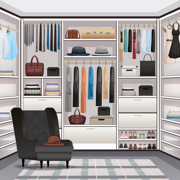 Armoire Vestiaire Intérieur Réaliste