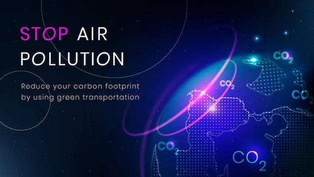 Arrêter la bannière de technologie environnement vecteur modèle de pollution de l'air