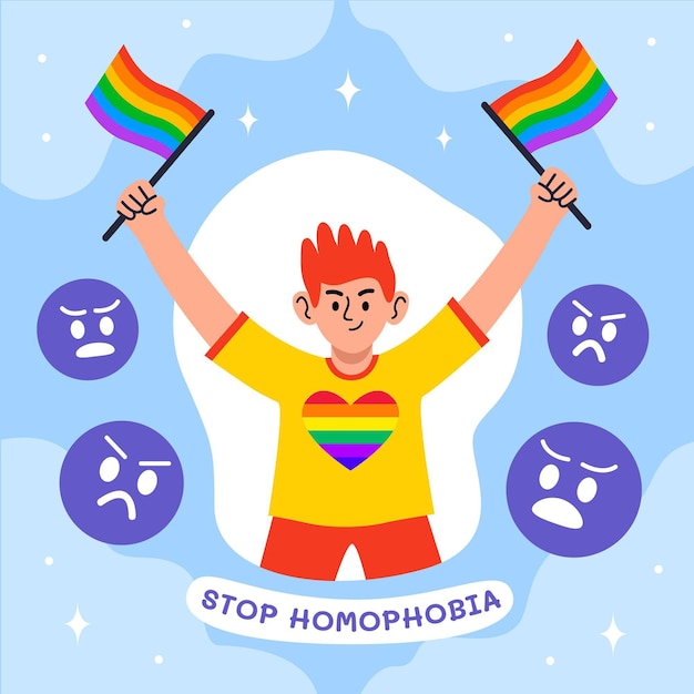 Arrêter Le Concept D'illustration De L'homophobie