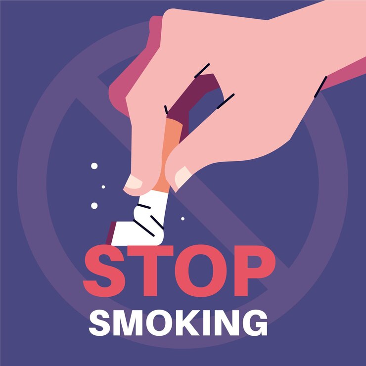 Vecteur gratuit arrêter de fumer illustration