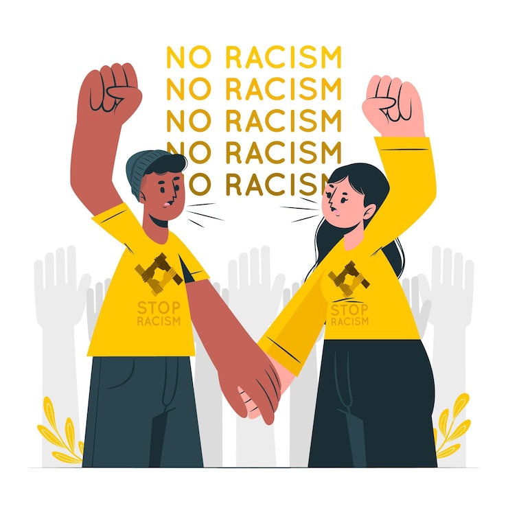 Vecteur gratuit arrêter l'illustration du concept de racisme