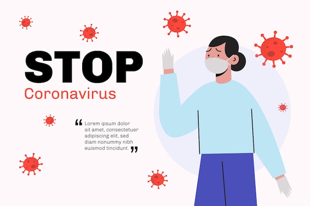 Vecteur gratuit arrêter l'illustration du coronavirus avec le médecin