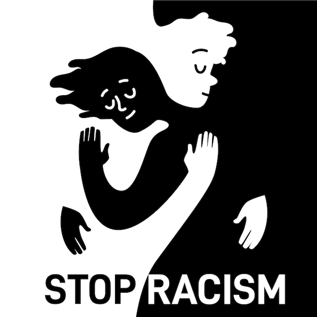 Vecteur gratuit arrêter l'illustration du racisme