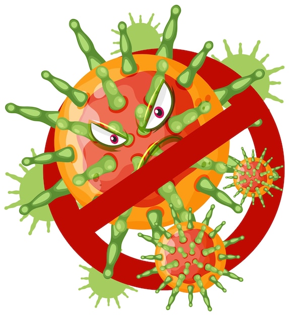 Vecteur gratuit arrêter le signe du virus isolé