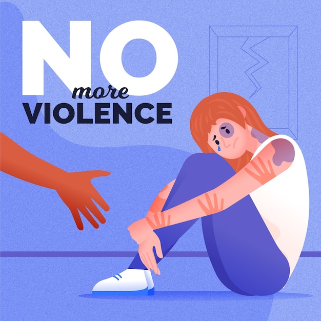 Vecteur gratuit arrêter le thème de l'illustration de la violence de genre