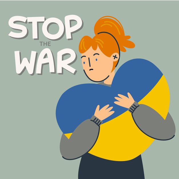 Arrêtez la guerre en Ukraine avec caractère
