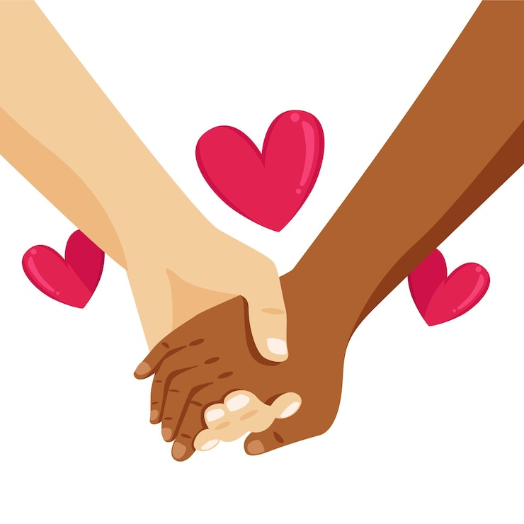 Vecteur gratuit arrêtez le racisme en vous tenant la main