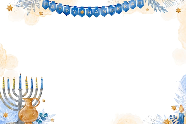 Vecteur gratuit arrière-plan à l'aquarelle pour la fête juive de hanouka