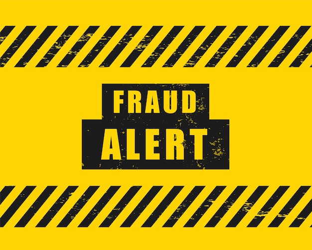 Vecteur gratuit arrière-plan d'avertissement d'alerte de fraude pour éviter les escroqueries ou les crimes financiers