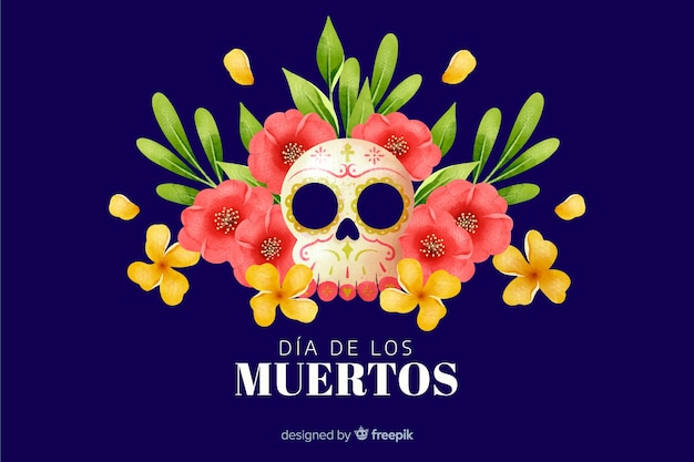 Arrière-plan Coloré Día De Muertos