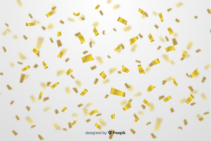 Vecteur gratuit arrière-plan de confetti doré réaliste