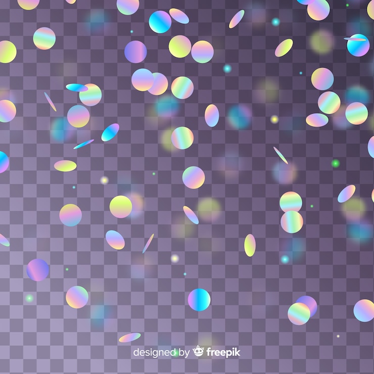 Vecteur gratuit arrière-plan de confetti holographique réaliste qui tombe