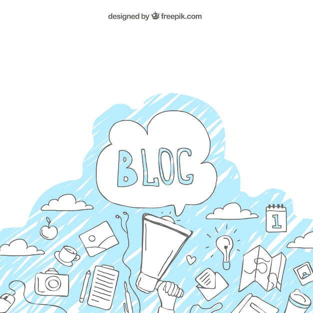 Arrière-plan avec des croquis de blogue