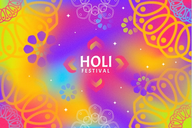 Vecteur gratuit arrière-plan dégradé pour la célébration du festival holi.