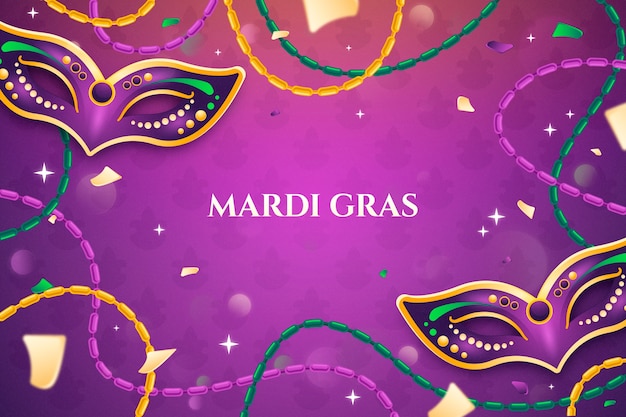 Vecteur gratuit arrière-plan dégradé pour le festival du mardi gras