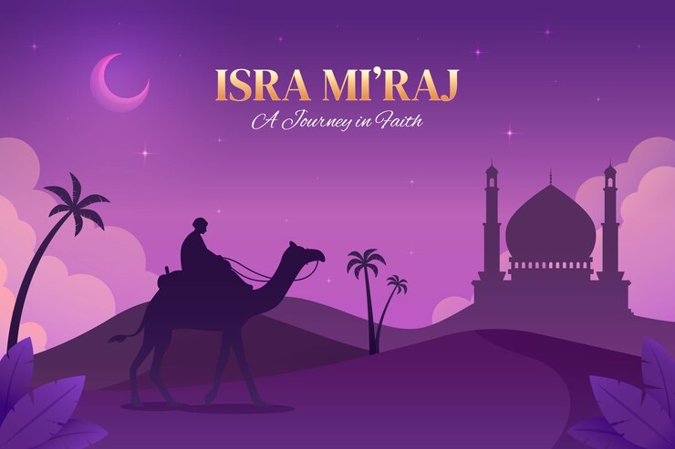 Vecteur gratuit arrière-plan dégradé pour isra miraj