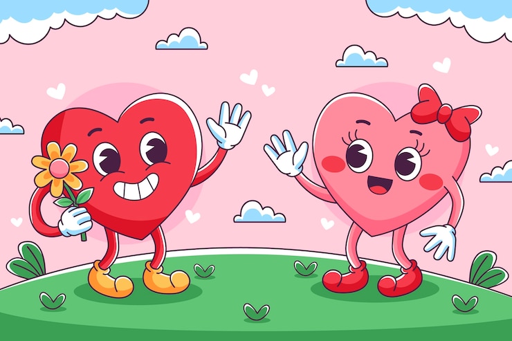 Vecteur gratuit arrière-plan dessiné à la main pour la célébration de la saint-valentin