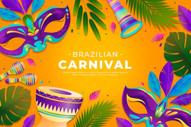 Vecteur gratuit arrière-plan du carnaval brésilien en gradient