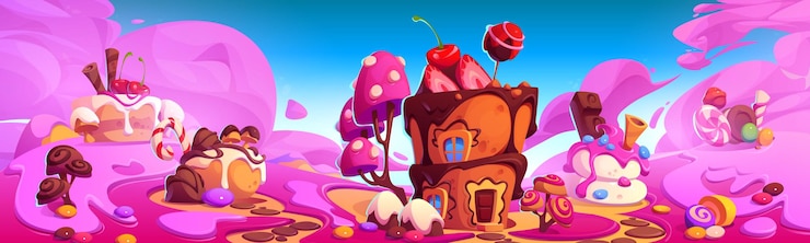 Vecteur gratuit arrière-plan du pays des bonbons