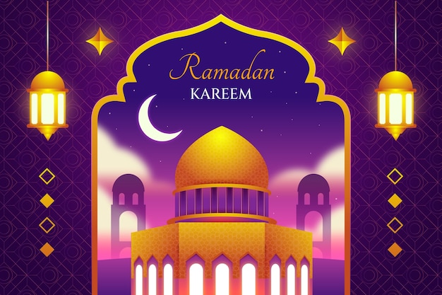 Vecteur gratuit arrière-plan du ramadan en gradient