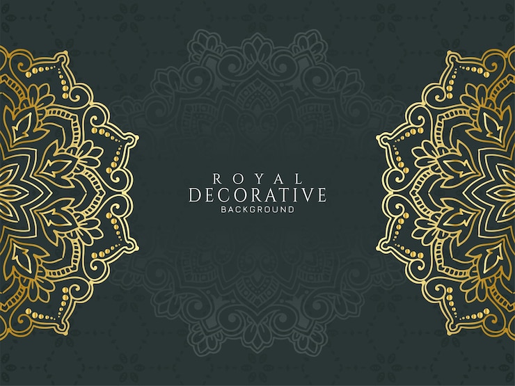 Vecteur gratuit arrière-plan élégant et classique avec un cadre floral et une décoration de mandala