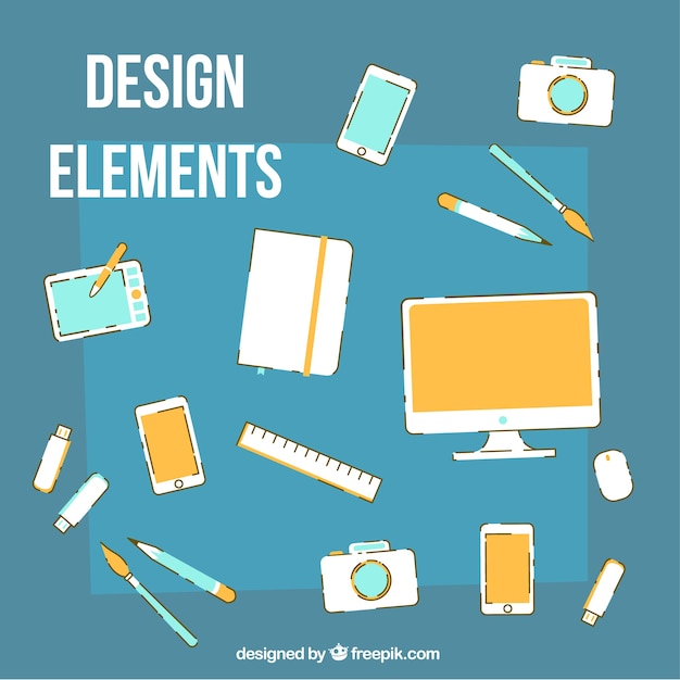 Arrière-plan D'éléments Design Plat